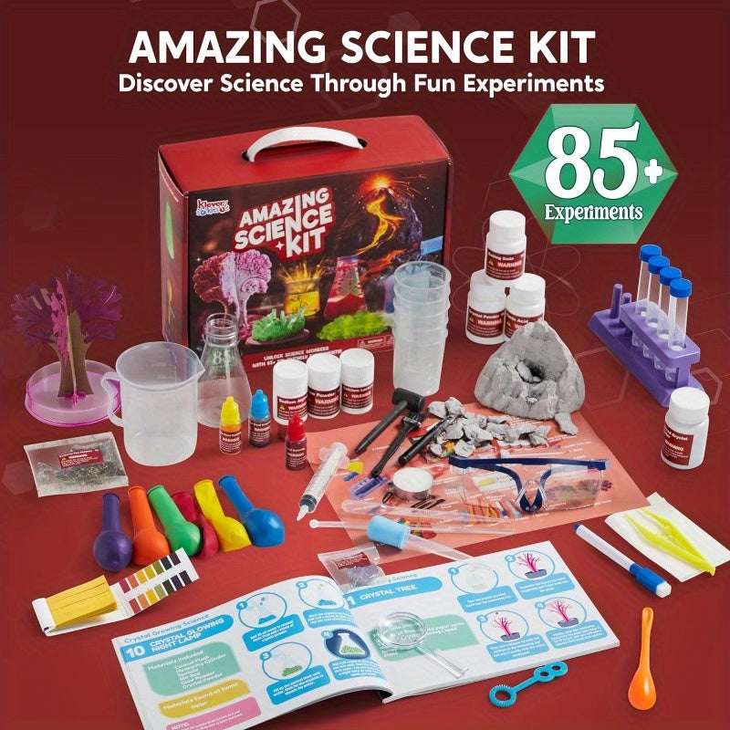 85+ Exciting Science Experiments Kit Toy for Kids: Synthetic Gemstone Digging, Crystal Growing Tree & STEM Lab Activities - Ultimate Educational Gift for Kids Ages 6-12 (Easter/Christmas/Birthday)