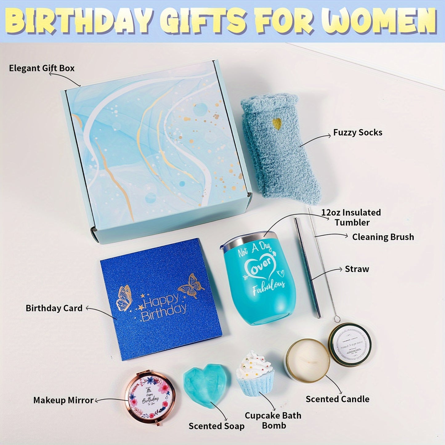 Birthday Gifts for Women, Valentine's Day Gifts: Women Self-Care Basket Rose Relaxing Spa Gift Basket Get Well Soon Gift Luxury Flannel Blanket for Mom, Sister, Wife, Girlfriend - Gifts for Women