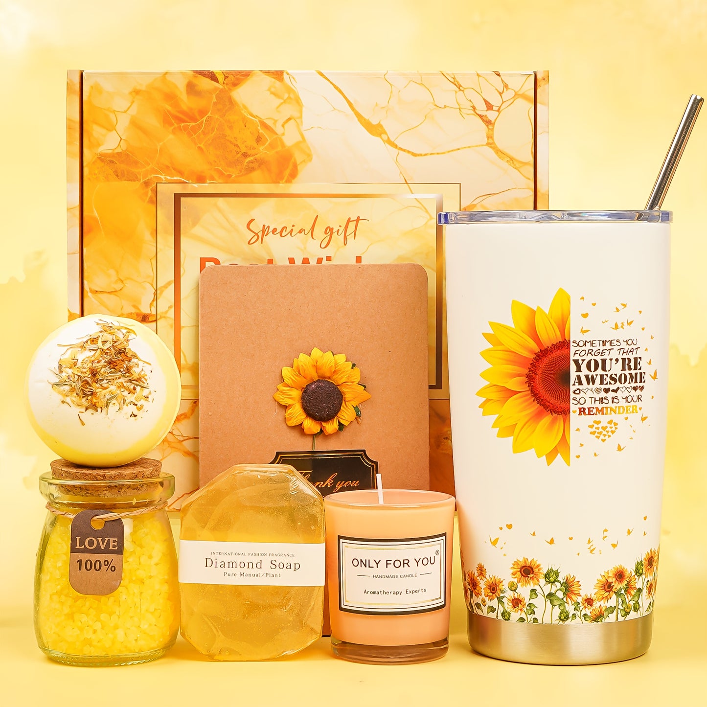 Unique Birthday Gifts Box With Inspirational Blanket and Candle For Women, Her, Mom, Wife - Care Package, Get Well Soon Gifts Basket, Sunshine Gifts For Women, Mothers Day Gifts For Mom