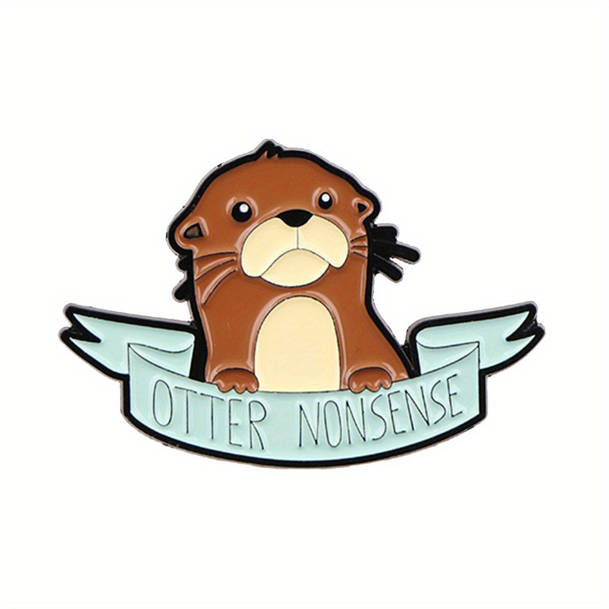 1pc Cute Otter Enamel Pin For Men, Cartoon Badges For Backpack Hat Clothes