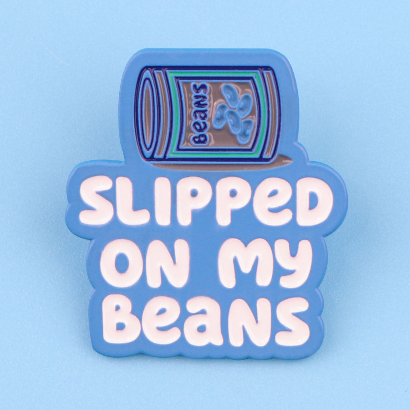 Slipped On My Beans" Enamel Pin - Versatile Lapel Brooch For Clothes, Backpacks & Briefcases | Decorative Accessory For Teens & Adults