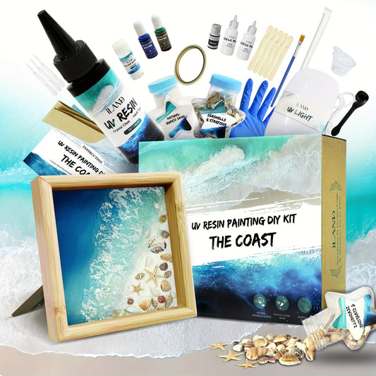 Crafts For Adults Women, Creative UV Resin Craft Kit For Beginners, Crafting Gifts For Women, Beach Lovers And Teens, DIY Projects Of Ocean Diorama Kit, Enjoying Art Therapy And Crafty Charm