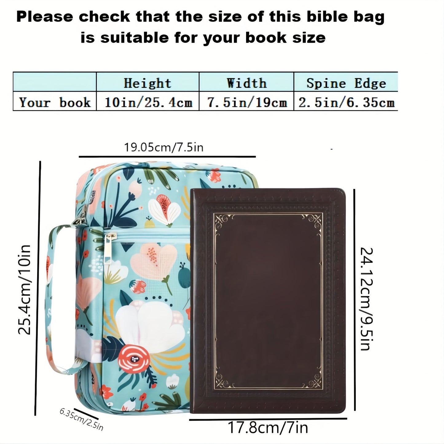 Bible Covers Bible Case For Women Bible Book Carrying Bag Scripture Case Church Bag Bible Protective With Handle Pockets Zippered Pocket