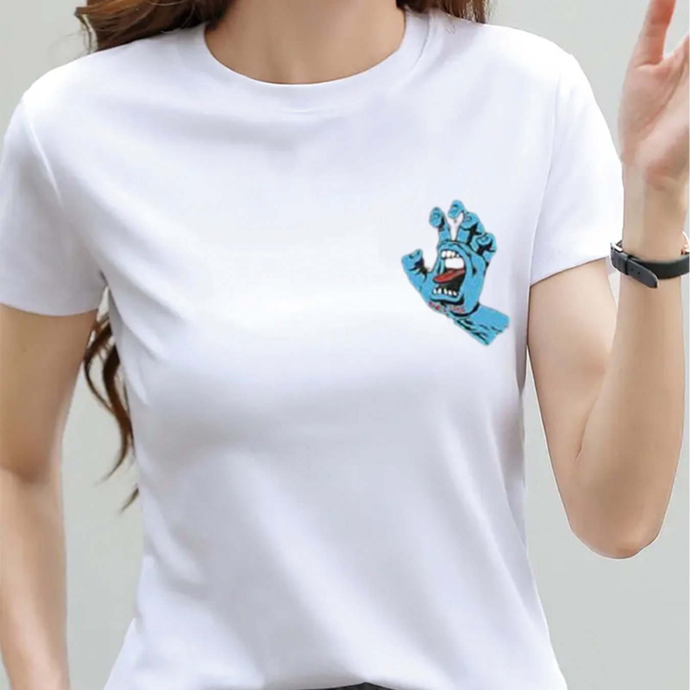 Screaming Hand Skate Tees Fashion Casual T-shirt for Women Graphic Tees Funny Graphic Tees for Women Women T-shirts Summer Tops Valentines Gift