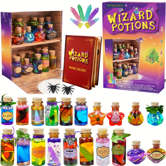 FOMOMDI DIY Wizard Potions Kit, Mix 20 Bottles Fairy Magic Potions, Valentine'S Day Halloween Birthday Art Craft Gift For Girls Kids