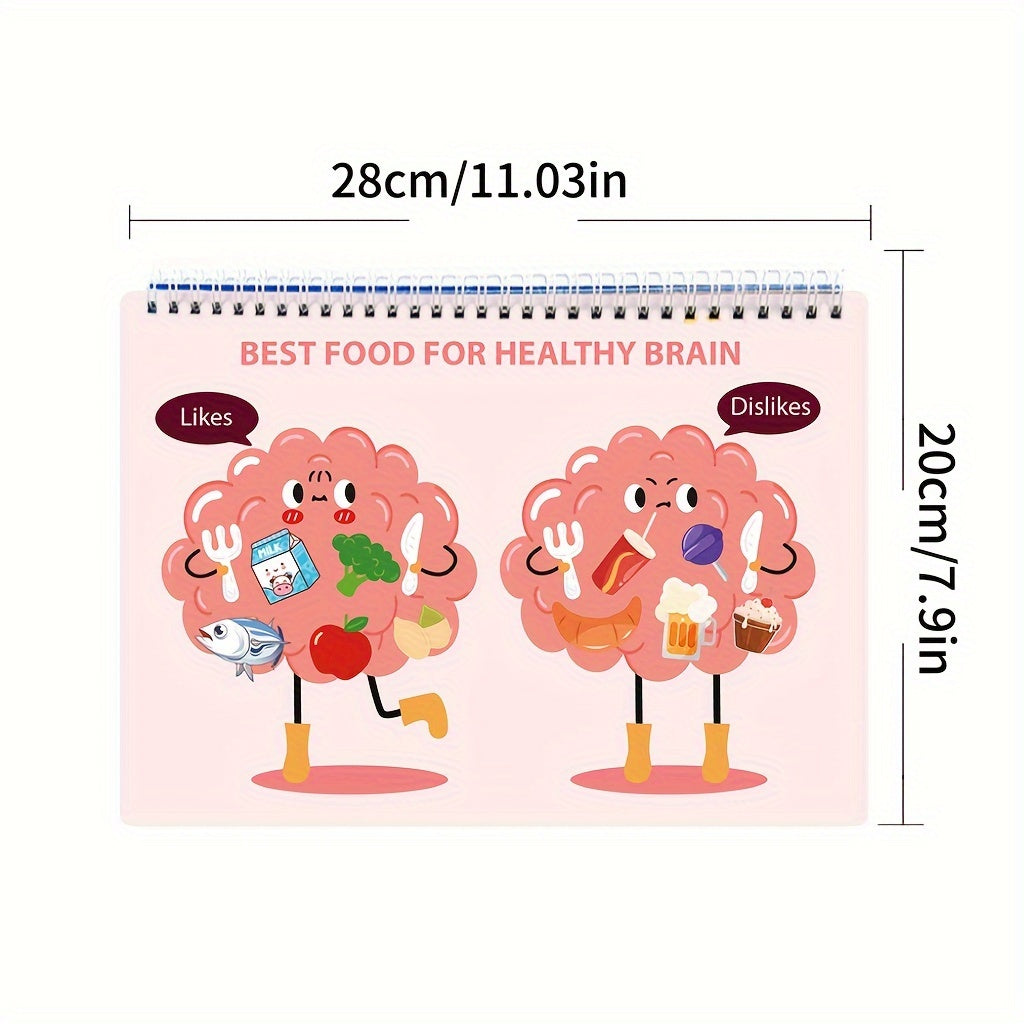 15 Themes Kids Busy Book Set, Educational Preschool Learning Quiet Book, Human Body Structure Cognitive Development, Includes Storage Bag, 8 Brush Markers, 1 Book, 15 Theme Packs & Stickers, Paper Material, No Battery Require