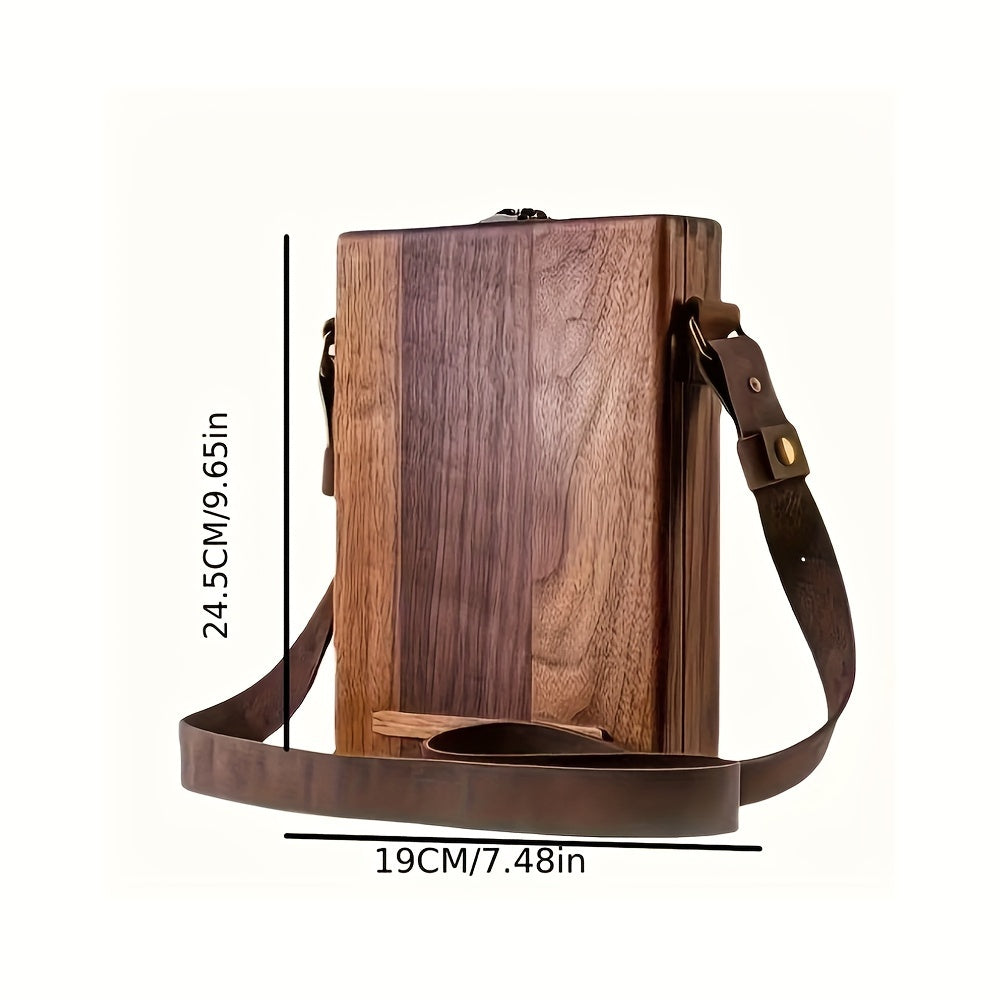 Retro Nostalgic Writers Wood Box Bags Women's Wood Messenger Bags Outdoor Sketch Bags Tool Storage With Lid Souvenir Box Bags