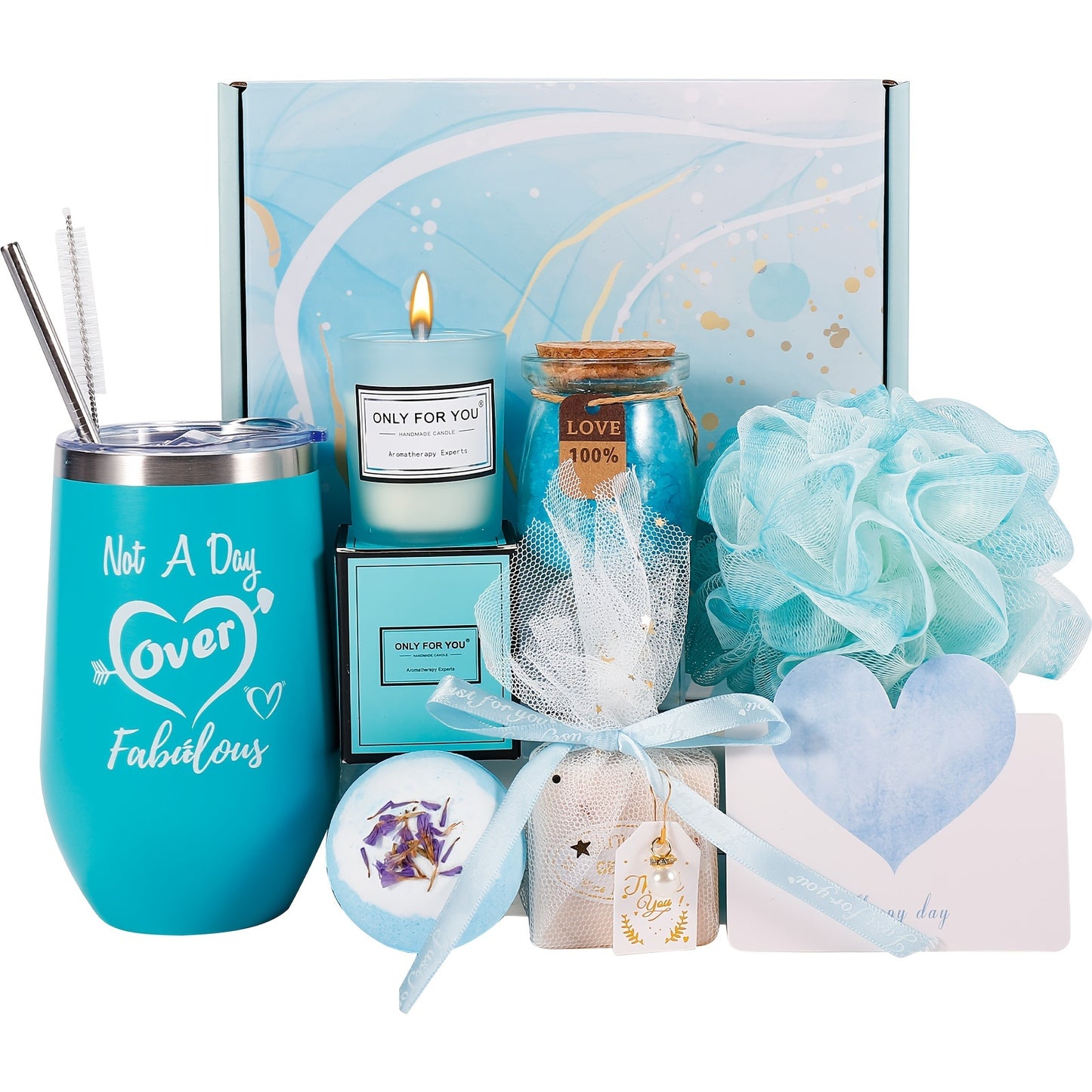 Birthday Gifts for Women, Valentine's Day Gifts: Women Self-Care Basket Rose Relaxing Spa Gift Basket Get Well Soon Gift Luxury Flannel Blanket for Mom, Sister, Wife, Girlfriend - Gifts for Women
