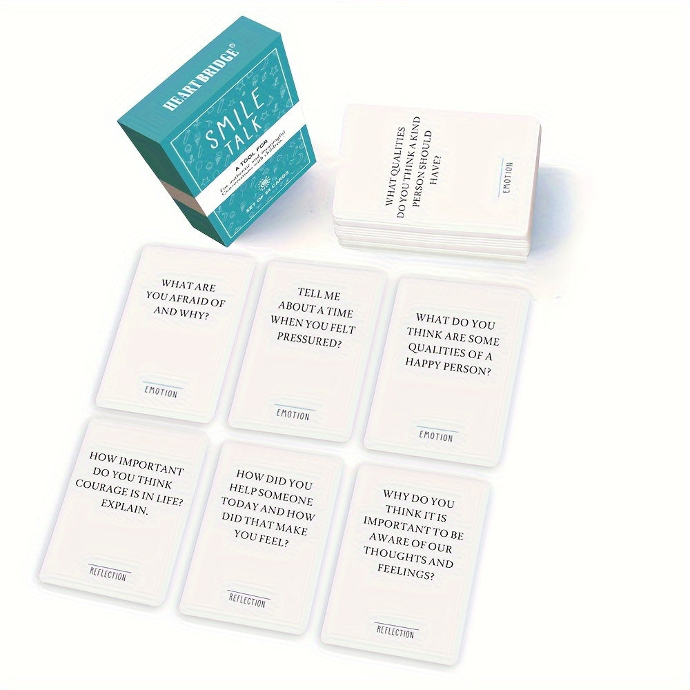 Heart Bridge Smile Talk Card Game - Meaningful Family Conversation & Creative Thinking, Perfect For Parties & Holidays, Ages 8-12