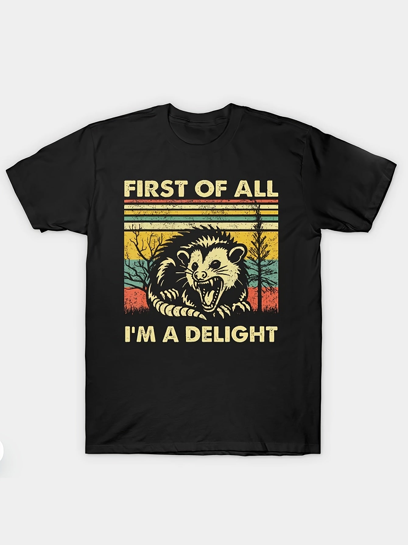 Men's Front Print T-shirt First Of All I'm Delight 100% Cotton Funny Graphic Tee Summer Casual Tee Streetwear Top