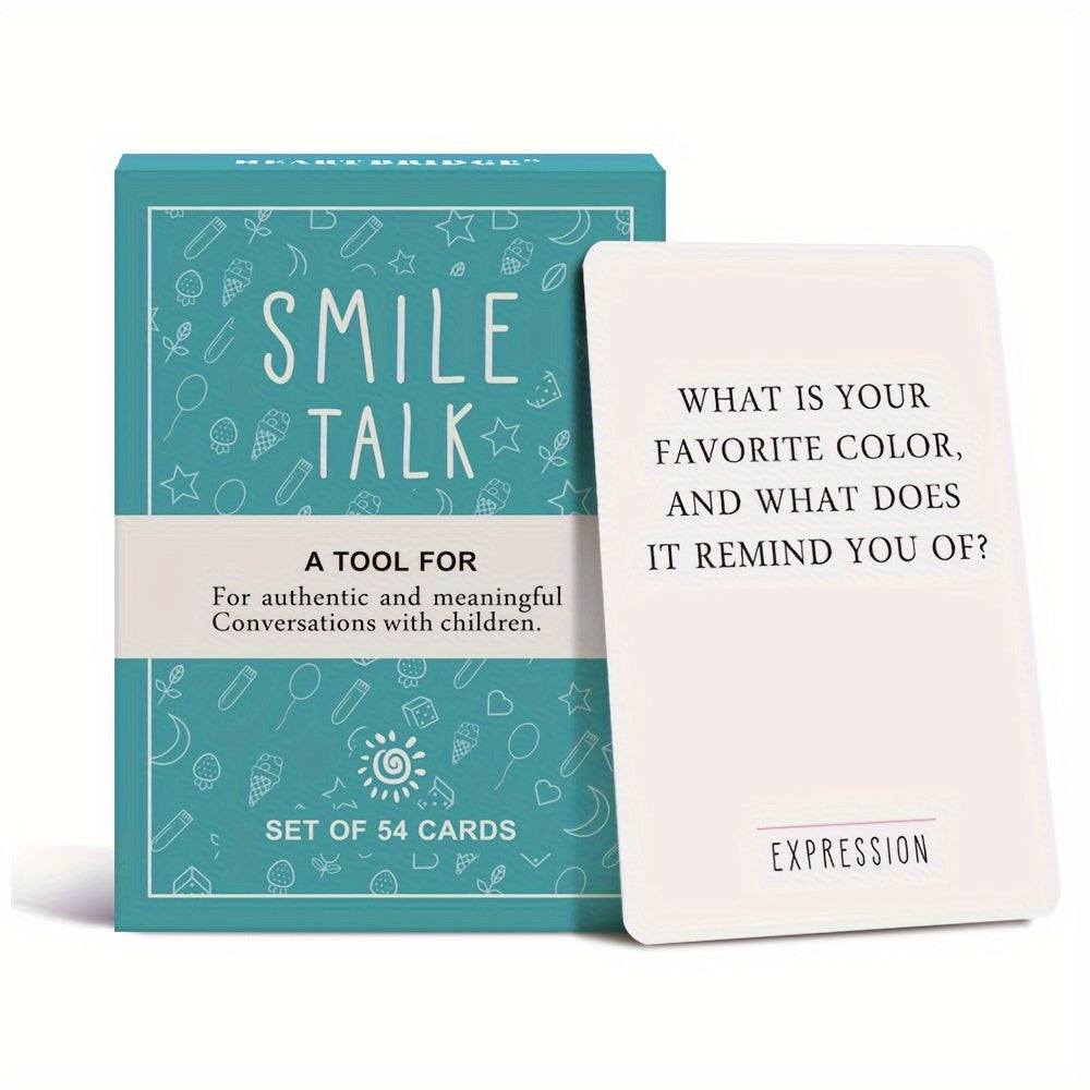 Heart Bridge Smile Talk Card Game - Meaningful Family Conversation & Creative Thinking, Perfect For Parties & Holidays, Ages 8-12