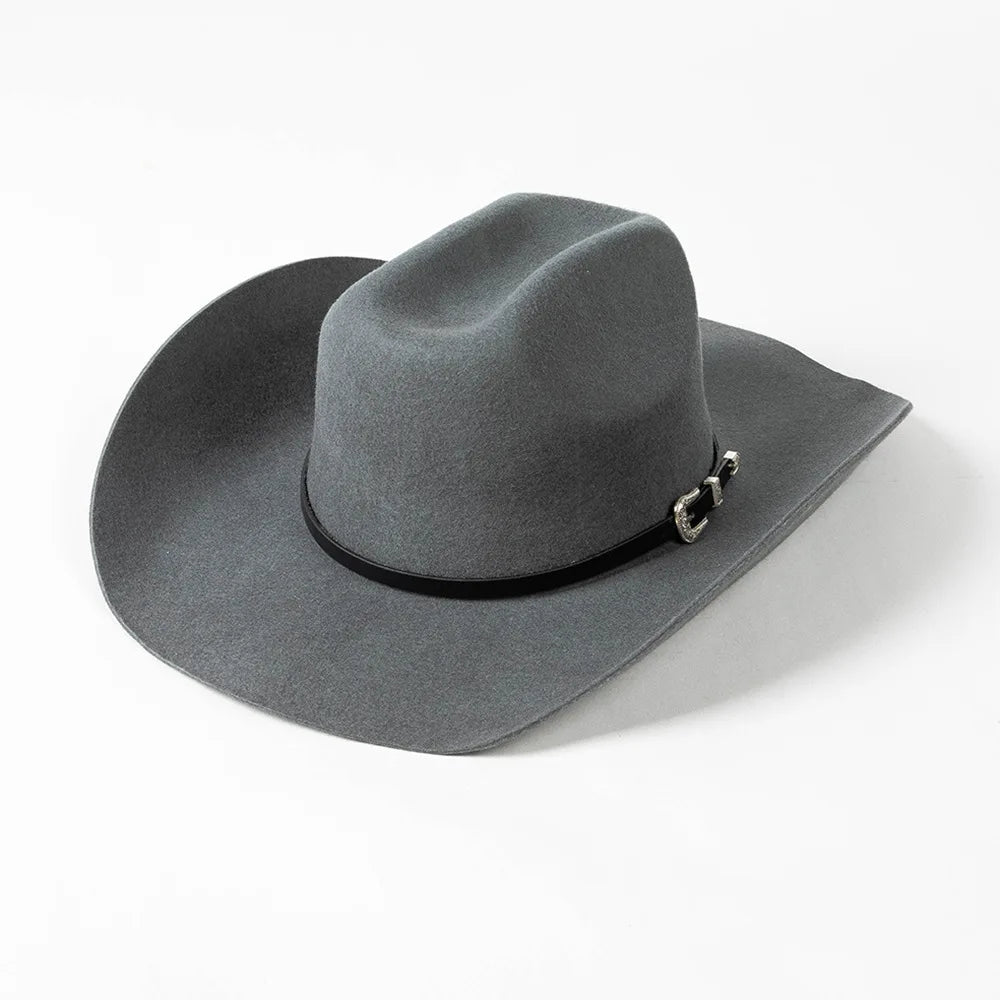 Cowboyhat autumn and winter new wool felt cowboy hat jazz hat European and American fashion casual curling cowboy hat