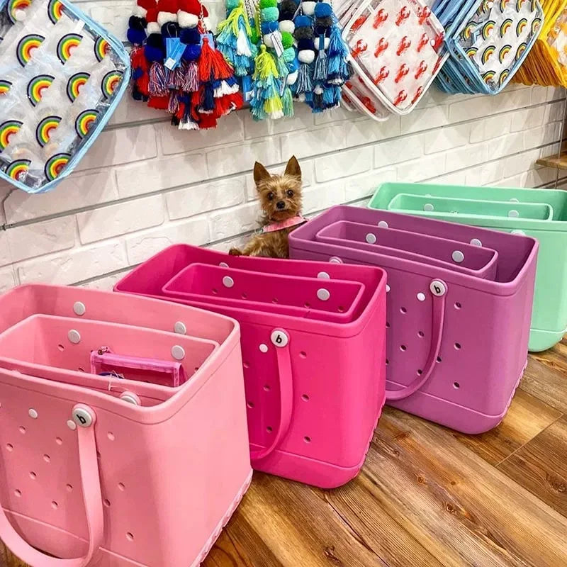 XL Bogg Bag Fashion Mommy Diaper Storage Baskets Washable Handbag EVA Summer Beach Bags Large Capacity Travel Bag for Picnic