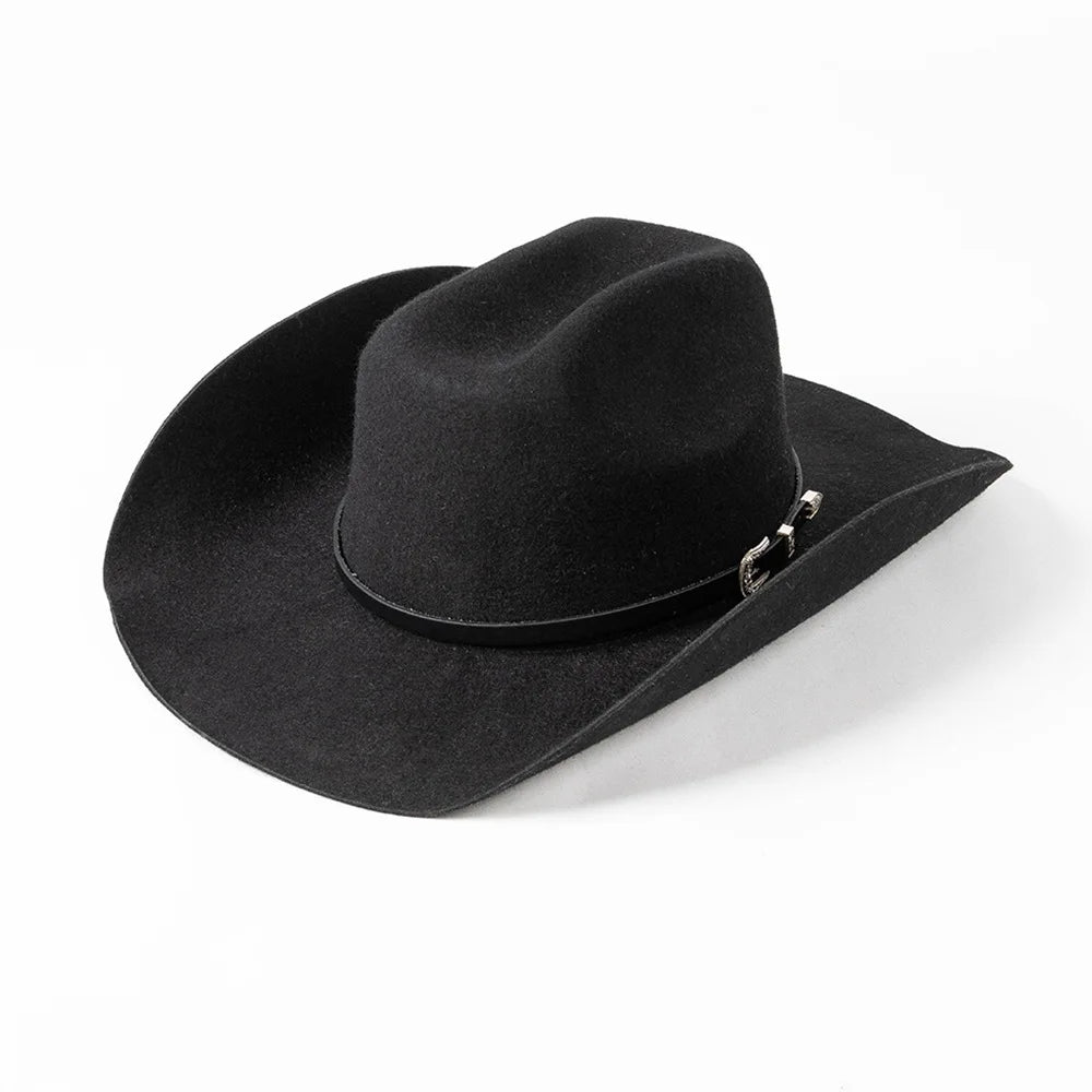 Cowboyhat autumn and winter new wool felt cowboy hat jazz hat European and American fashion casual curling cowboy hat