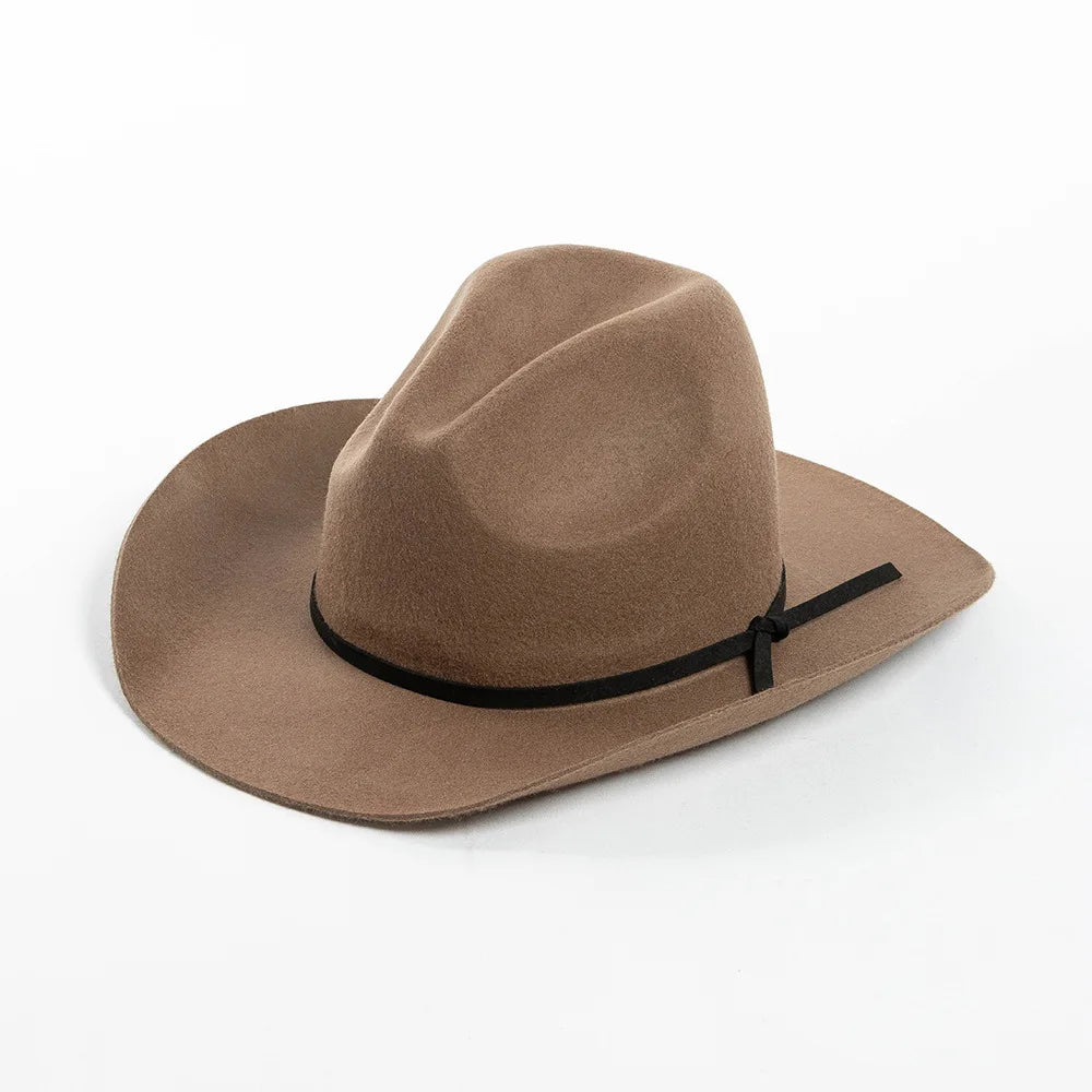 Cowboyhat autumn and winter new wool felt cowboy hat jazz hat European and American fashion casual curling cowboy hat