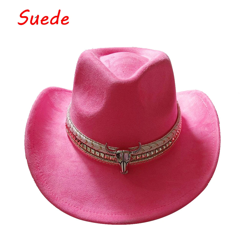 Cowboyhat autumn and winter new wool felt cowboy hat jazz hat European and American fashion casual curling cowboy hat