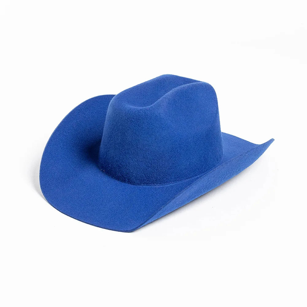 Cowboyhat autumn and winter new wool felt cowboy hat jazz hat European and American fashion casual curling cowboy hat