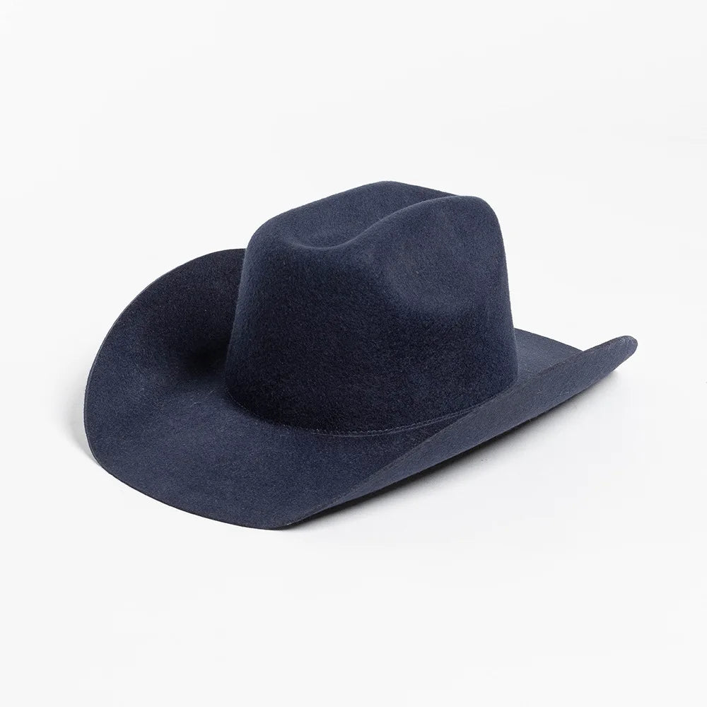 Cowboyhat autumn and winter new wool felt cowboy hat jazz hat European and American fashion casual curling cowboy hat