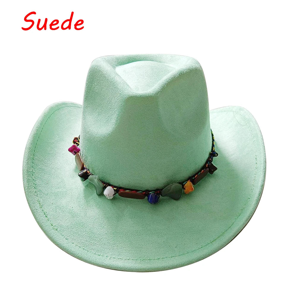 Cowboyhat autumn and winter new wool felt cowboy hat jazz hat European and American fashion casual curling cowboy hat