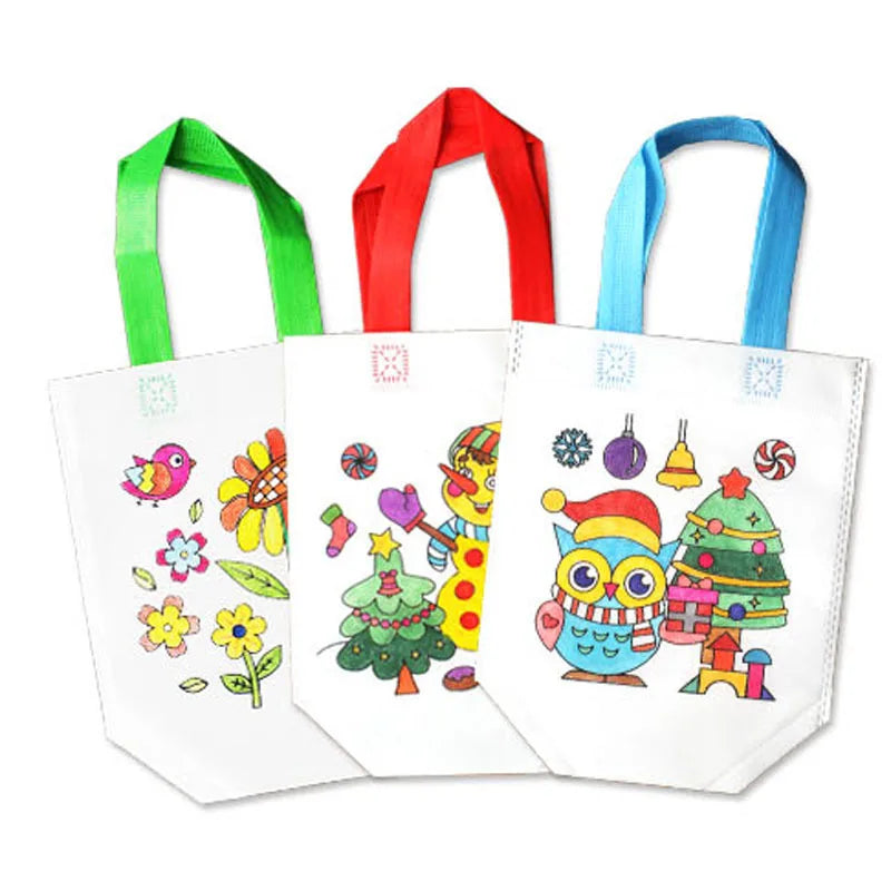 5Pcs Kids DIY Drawing Craft Color Bag with Safe Watercolor Pen Children Learning Educational Drawing Toys Set for Boy Girl Gifts