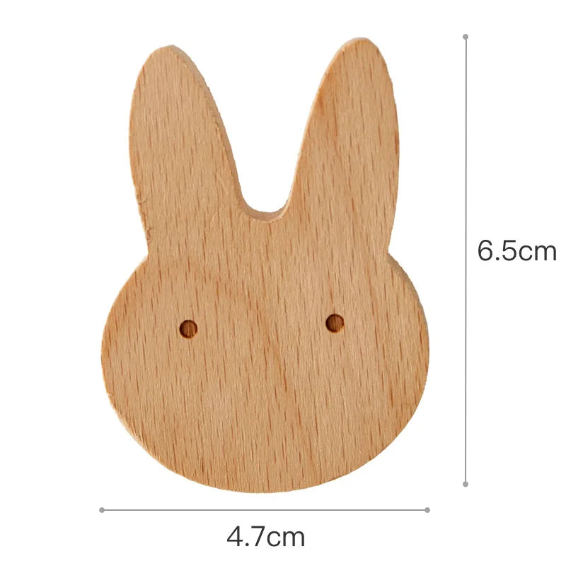 Wooden Drawer Hooks Room Decor Animal Hook Wall Keychain Coat Hook Home Wardrobe Cute Wood Hook Hanger Kitchen Accessories