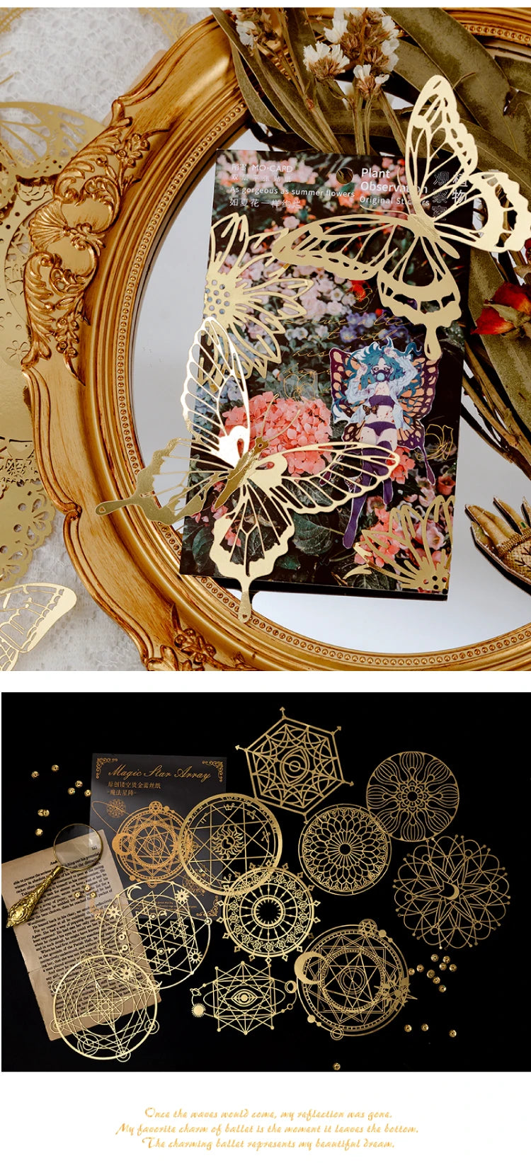 10 pcs Diy Scrapbooking paper Bronzing Lace Decoration paper Hollow Card Collage material lomo cards DIY hand made craft paper