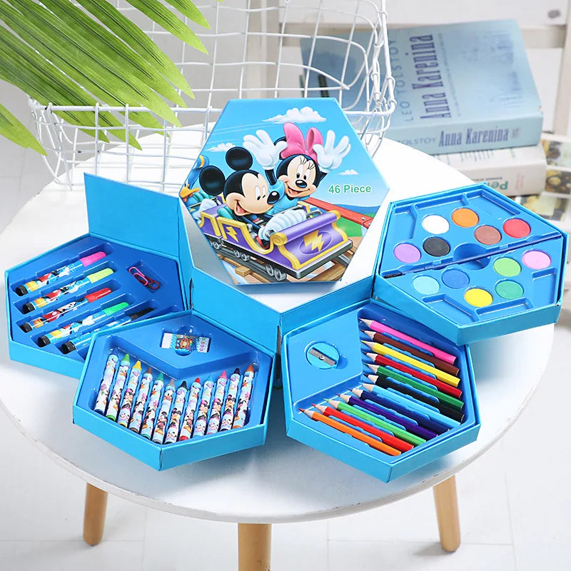 46-piece set Disney Frozen Watercolor Pen Set Colored Pencil Crayon Painting Combination Cartoon Creative Gift Box Gift