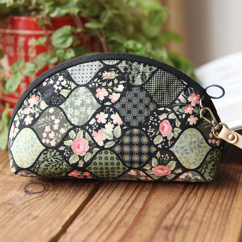 DIY Embroidery Kit of Pencil Case Cosmetic Bag Flower Pattern Printed Cross stitch kits Sewing Art Needlework Handicraft Gift