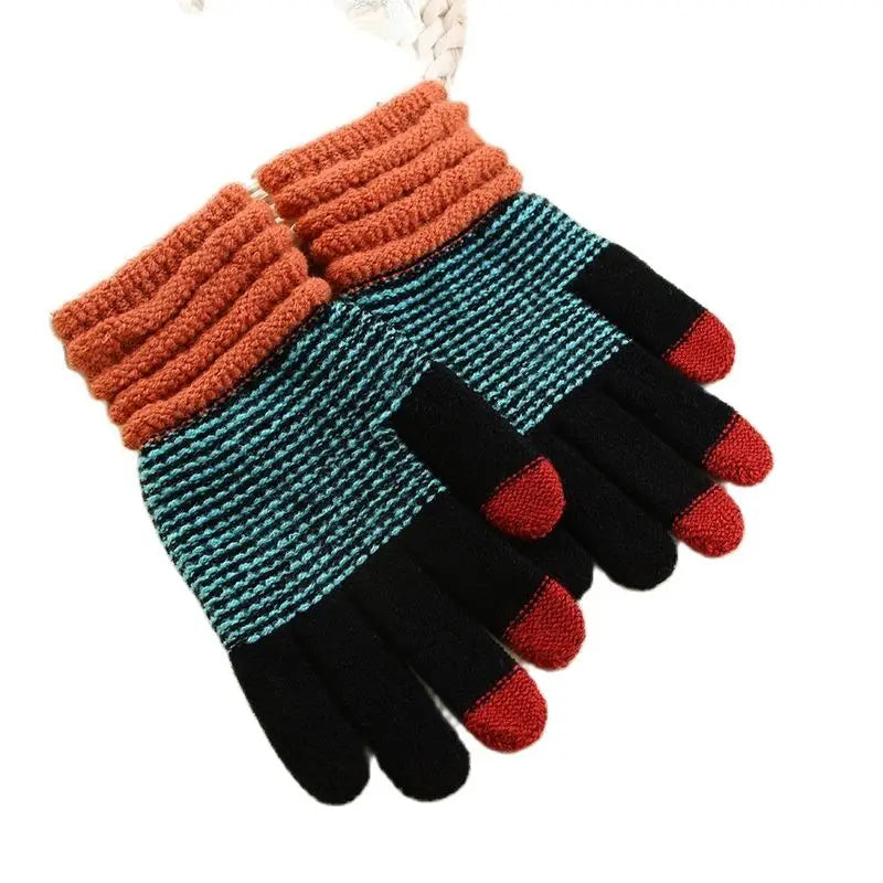 Women's Cashmere Knitted Winter Gloves Cashmere Knitted Women Autumn Winter Warm Thick Gloves Touch Screen Skiing Gloves