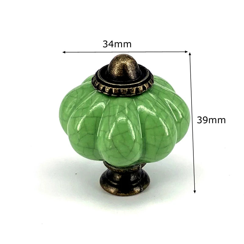 1x Green color series Ceramic Knobs  Dresser Drawer Cabinet Handle Pulls / CuteKitchen Cupboard Knob Furniture Hardware