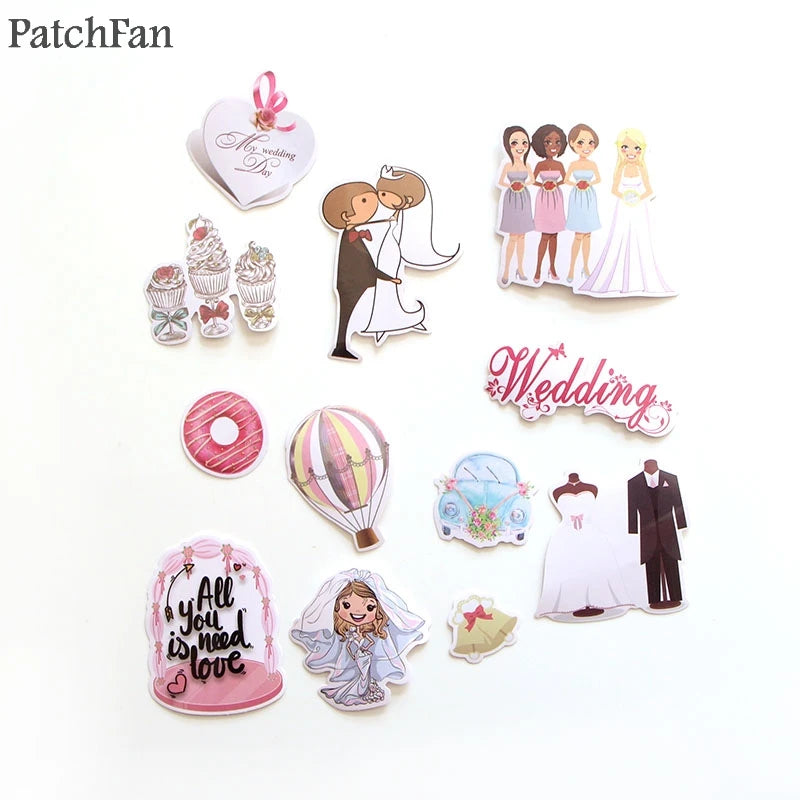 Patchfan 68pcs Wedding theme Art print home decor wall notebook phone luggage laptop bicycle scrapbooking album stickers A1340