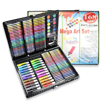 Art Painting Set 145/150/168/208 PCS Water Color Pen Crayon Oil Pastel Colored Pencil Drawing Stationery Gift Kit For Children