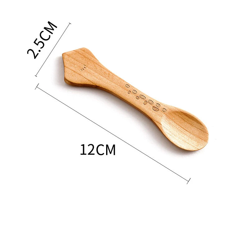 Cute Cartoon Children Wooden Spoon Coffee Tea Soup Stirring Spoons Dessert Honey Cutlery Baby Kids Kitchen Tools Tableware