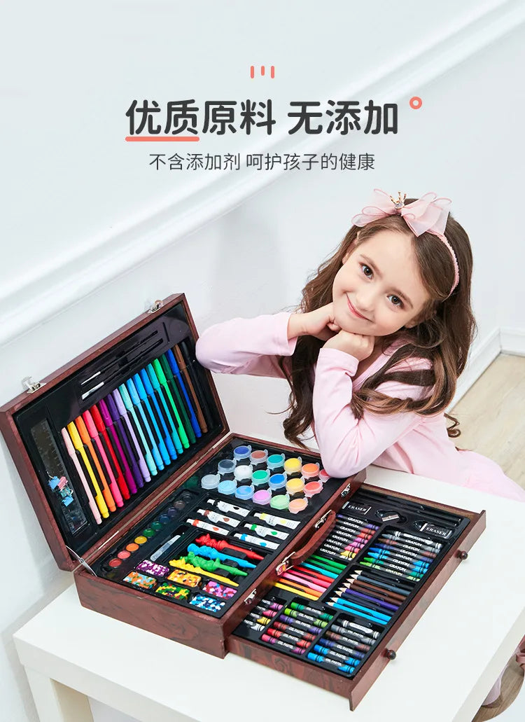 140pcs/Set Painting Drawing Art Set Paint Brushes Markers Watercolor Colour Pen Watercolor Pencils Art Supplies Kids Gift Anime