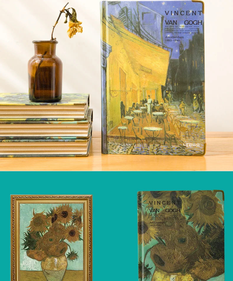 Hardcover Colorful Pages Van Gogh Style Art Painting Notebook Diary Journal Sketch Book 19cmx13cm