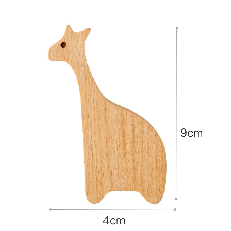 Wooden Drawer Hooks Room Decor Animal Hook Wall Keychain Coat Hook Home Wardrobe Cute Wood Hook Hanger Kitchen Accessories