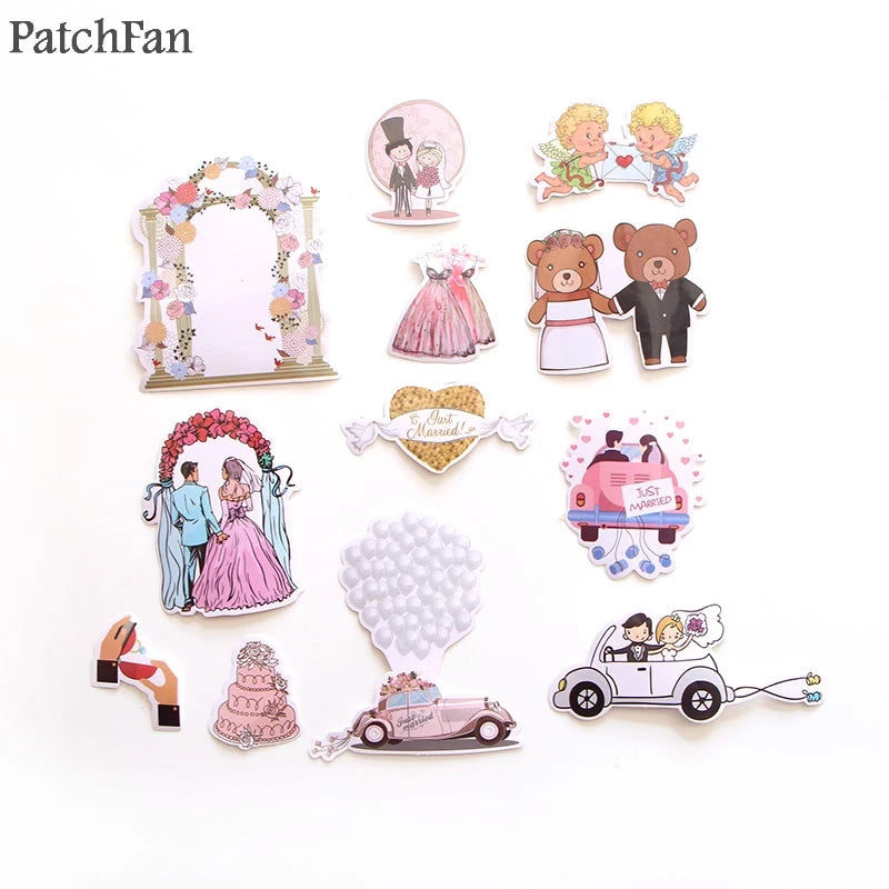 Patchfan 68pcs Wedding theme Art print home decor wall notebook phone luggage laptop bicycle scrapbooking album stickers A1340