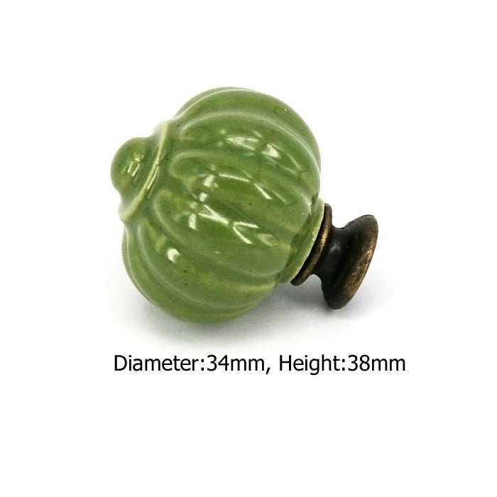 1x Green color series Ceramic Knobs  Dresser Drawer Cabinet Handle Pulls / CuteKitchen Cupboard Knob Furniture Hardware