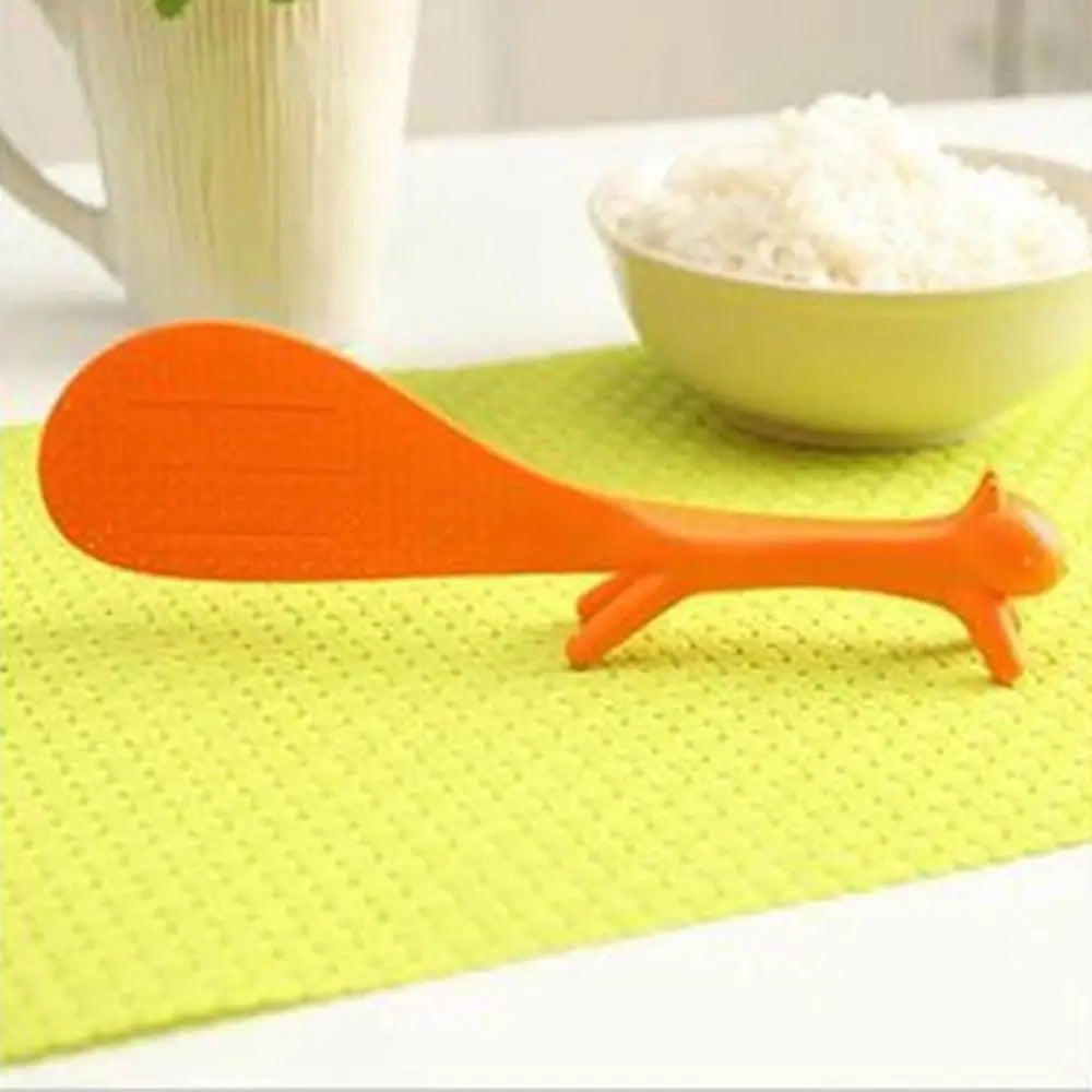 3 colors Lovely Kitchen Supplie Squirrel Shaped Ladle Non Stick Rice Paddle Meal Spoon Random Color