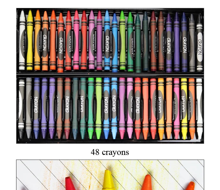 Art Painting Set 145/150/168/208 PCS Water Color Pen Crayon Oil Pastel Colored Pencil Drawing Stationery Gift Kit For Children