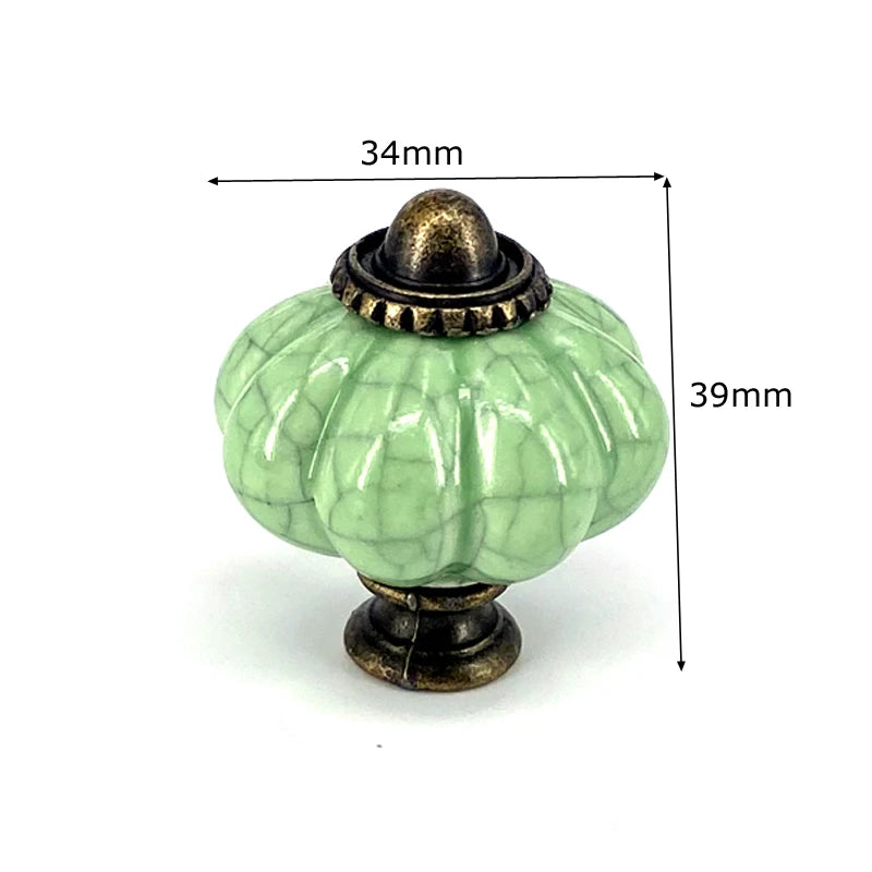 1x Green color series Ceramic Knobs  Dresser Drawer Cabinet Handle Pulls / CuteKitchen Cupboard Knob Furniture Hardware