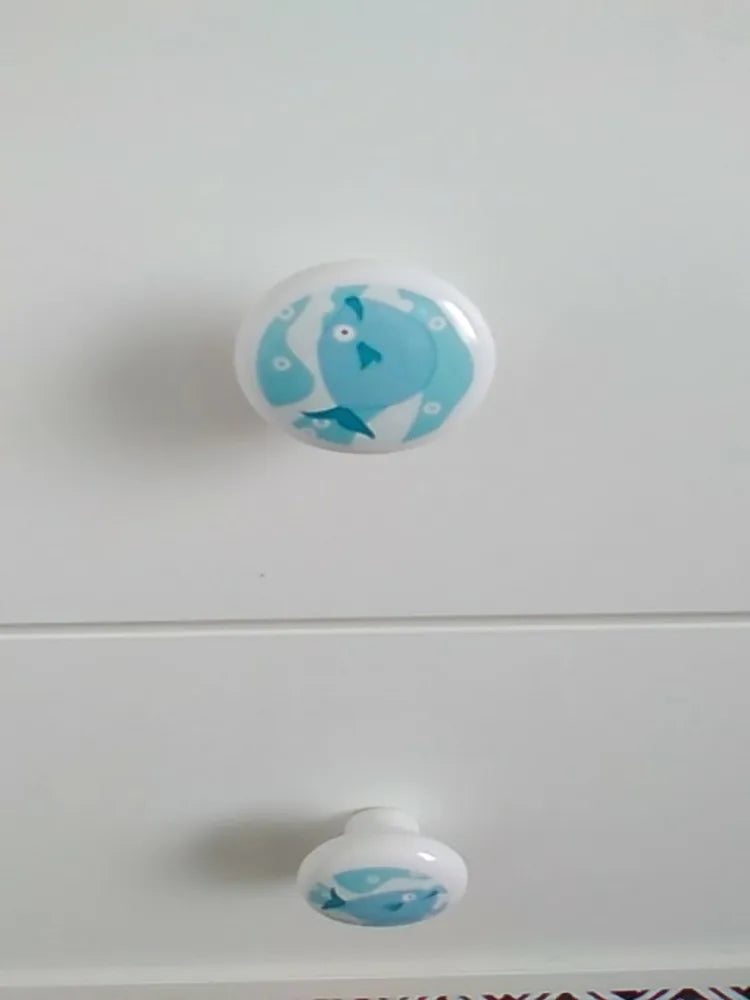 1PC Cute Child Nordic Ceramic Single Round Knobs Wardrobe Kitchen Garden Door Handle Modern Cabinet Handle With Screw