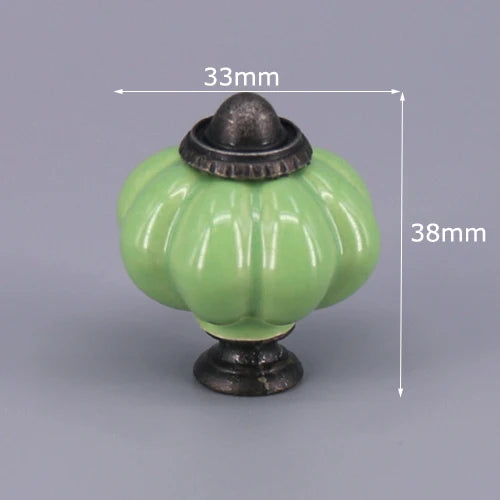 1x Green color series Ceramic Knobs  Dresser Drawer Cabinet Handle Pulls / CuteKitchen Cupboard Knob Furniture Hardware