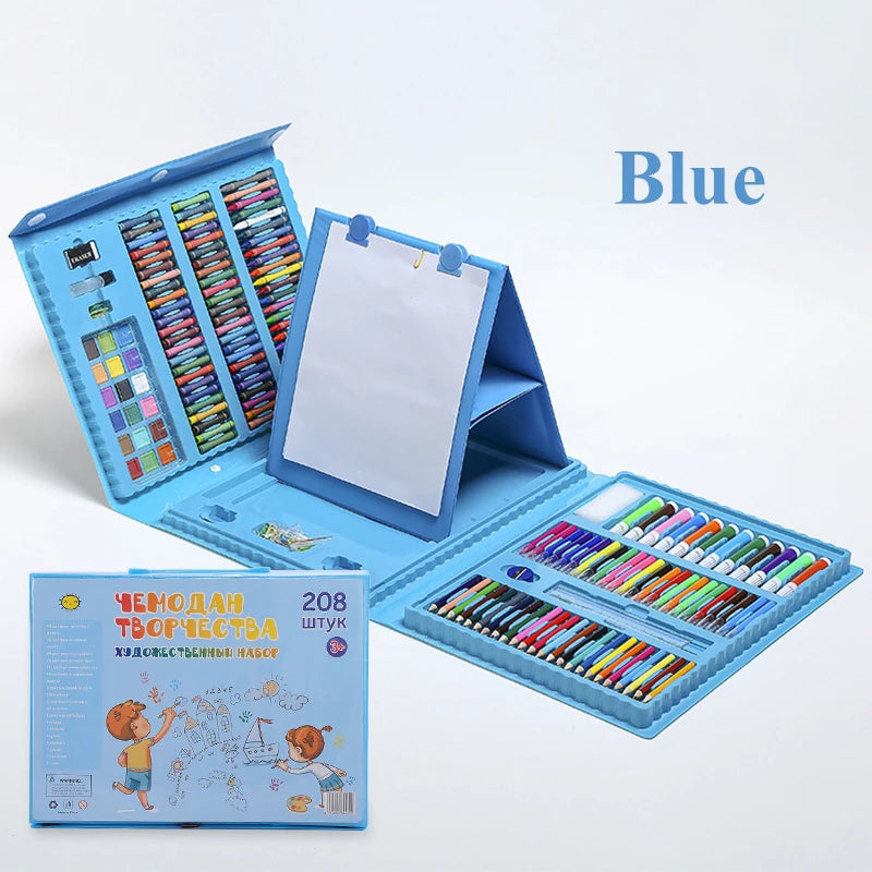 Art Painting Set 145/150/168/208 PCS Water Color Pen Crayon Oil Pastel Colored Pencil Drawing Stationery Gift Kit For Children