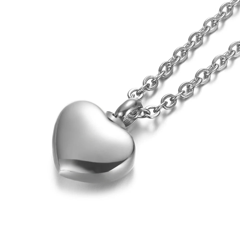 Heart Shaped Memorial Urns Necklace Human/ Pet Ash Casket Cremation Pendant 4 Colors Stainless Steel Jewelry Can Open