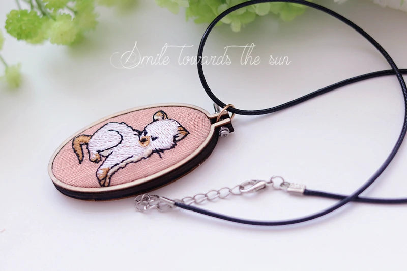 Mini Wood Embroidery Hoop Pendant Laser Cut Embroidery Frame Tiny Stitching Jewelry Hoop For Necklace Oval And Round