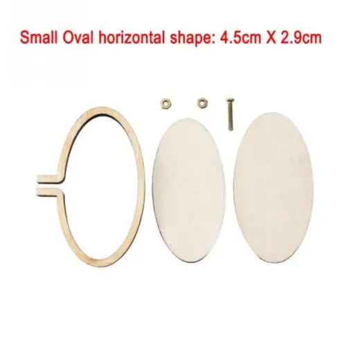 Mini Wood Embroidery Hoop Pendant Laser Cut Embroidery Frame Tiny Stitching Jewelry Hoop For Necklace Oval And Round