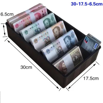 Money Counter case Cash and Coin Handling Tray - Change Sorting Tray with 5/9 Compartments for banknote Coins with Bill Tray