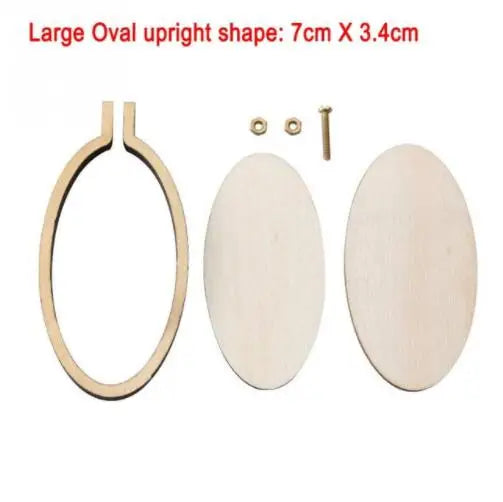 Mini Wood Embroidery Hoop Pendant Laser Cut Embroidery Frame Tiny Stitching Jewelry Hoop For Necklace Oval And Round