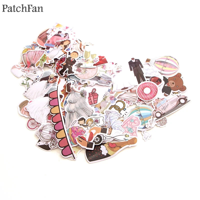 Patchfan 68pcs Wedding theme Art print home decor wall notebook phone luggage laptop bicycle scrapbooking album stickers A1340